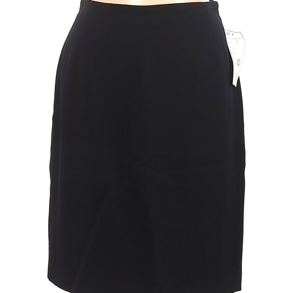 Alex Garfield black fully lined knee length pencil skirt size 10 EUC